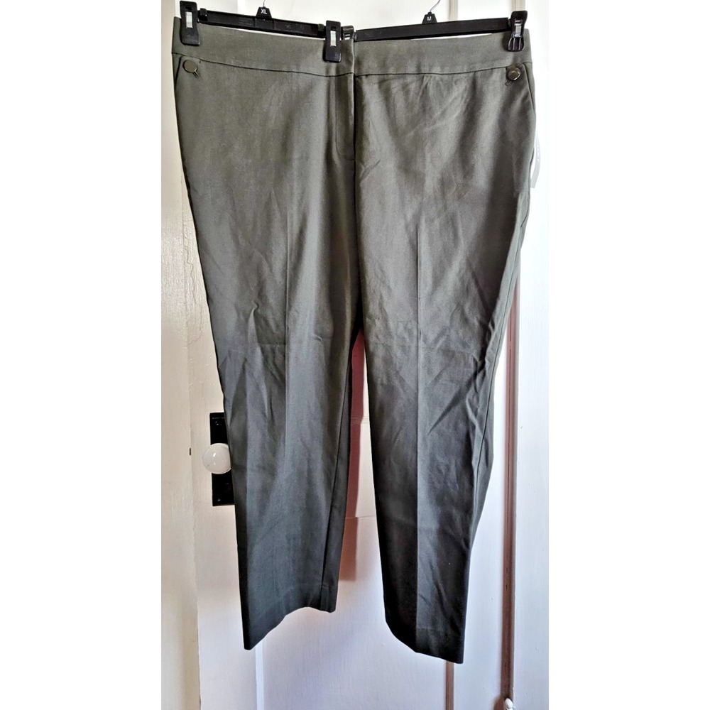 NWT LOFT PLUS Marisa woman Sz 22 Green skinny dress pants zip fly